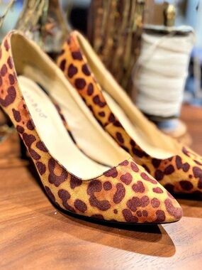 Bamboo Leopard Print Pointed Toe Heels